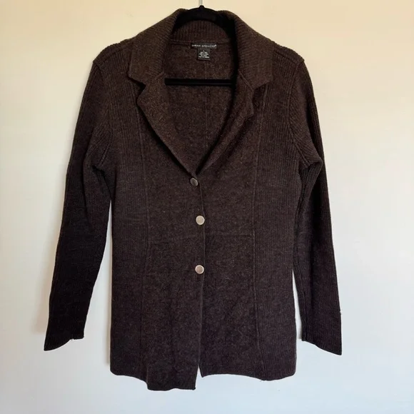 Sarah Spencer 100% Wool Knit Cardigan Size L - Picture 1 of 7